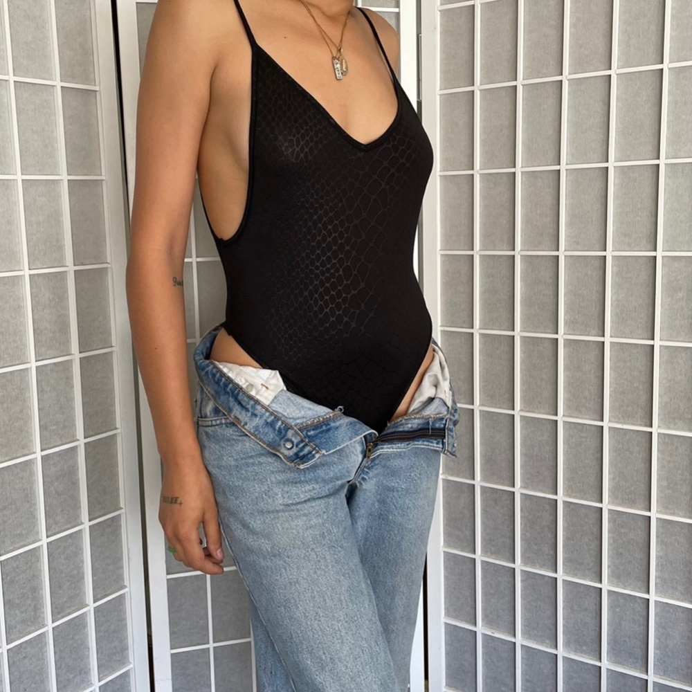 NWT | Ethika | Snake Skin Bodysuit | Black | Small